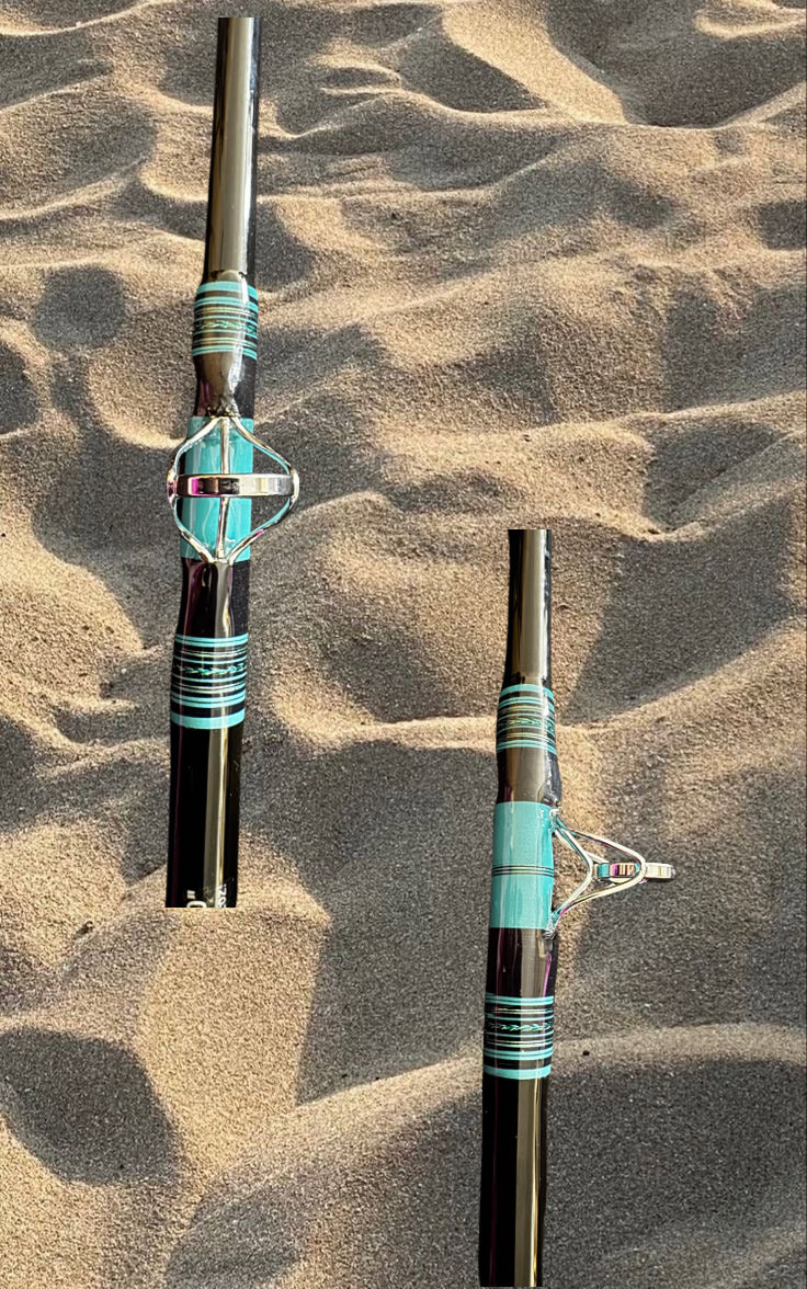 Custom fishing rod teal