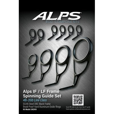7'6"-6'6" Alps Black Spinning guide Kit (IF / LF) / no top