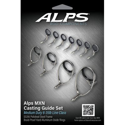 ALPS MXN Polished Casting Guide kit/ no tiip top Series 6-35 lbs