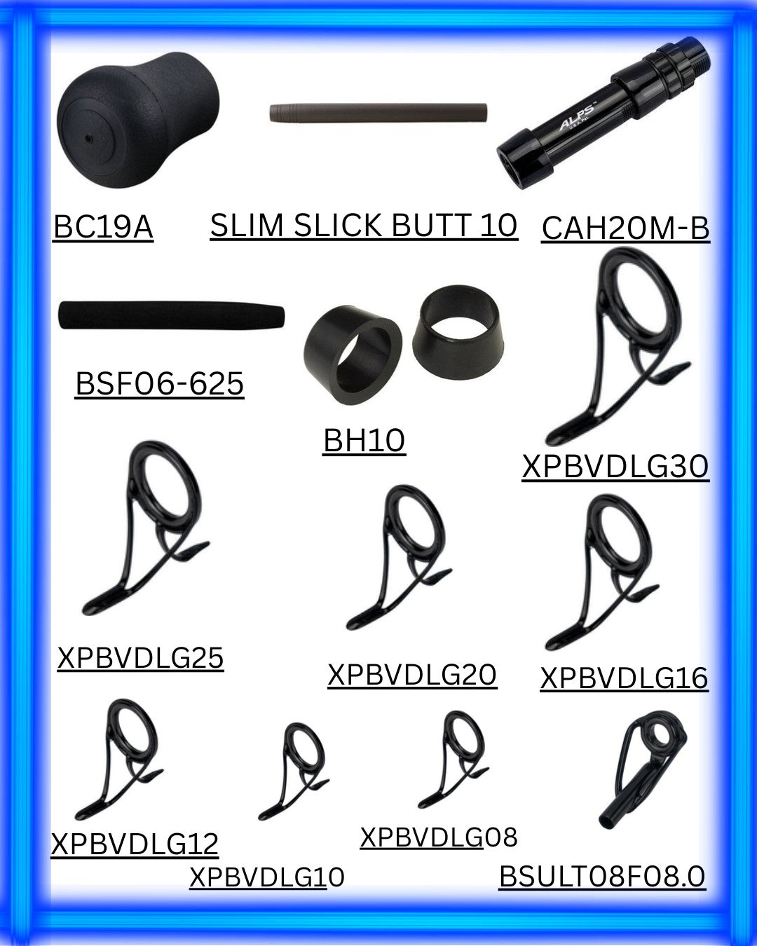 SWB70ML-GB class blank, recommended components and supplies